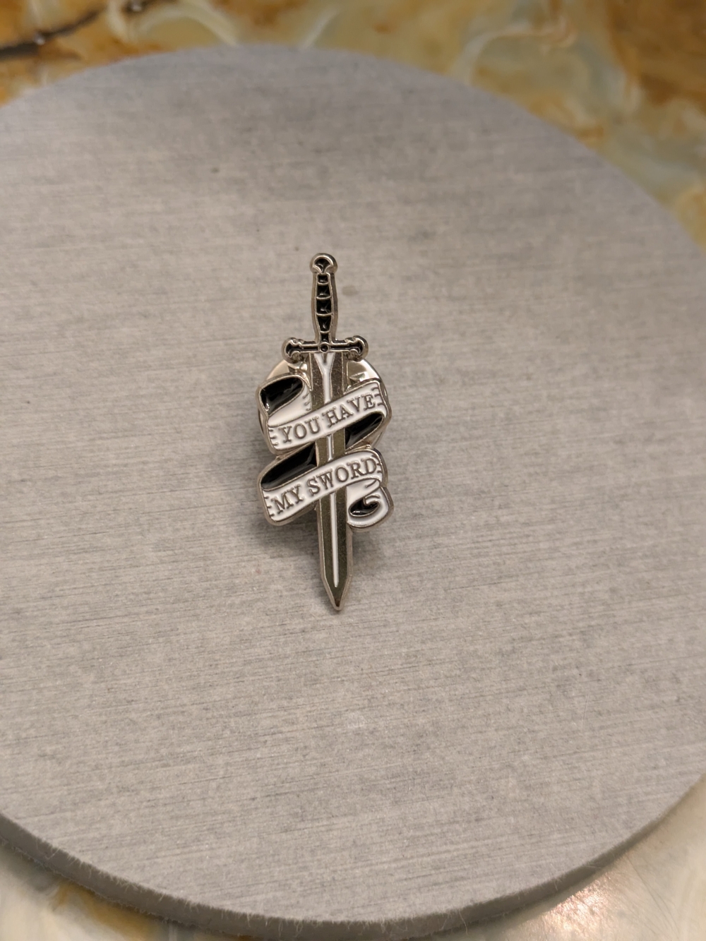 Silver Sword Banner Pin - 'You Have My Sword' Lord Of The Rings LOTR Aragorn